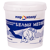 Белый медведь краска водоэмульсионная Белая для стен и потолков 1,3 кг 16
